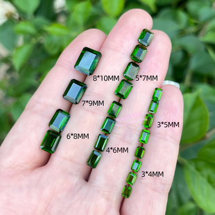 天然透辉石裸石戒面 长方形2*4MM-8*10MM 透辉石原石配石