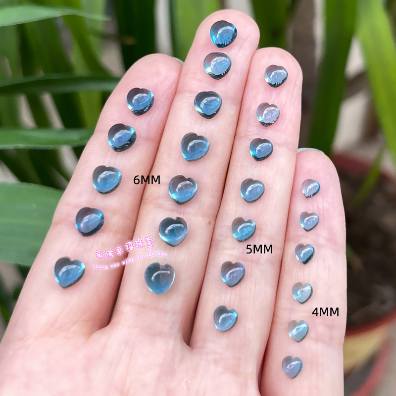 天然伦敦蓝托帕石裸石戒面