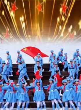 少儿爱国朗诵此生无悔入华夏演出服国庆元旦红色爱国朗诵合唱服新