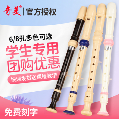 奇美竖笛德式高音6孔8孔小学生用