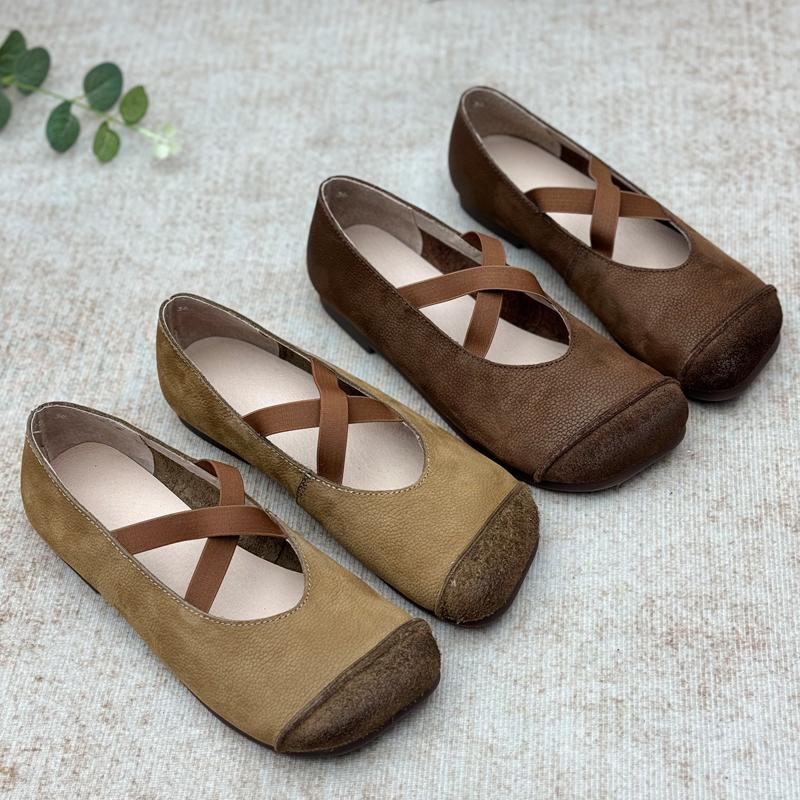 丑乐手工磨砂牛皮女鞋