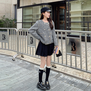 小香风毛呢外套女新款复古轻奢气质短款显瘦图片