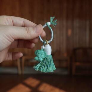 菱镁矿松石象神提溜挂件挂饰流苏配饰配件文玩手持搭配饰品diy