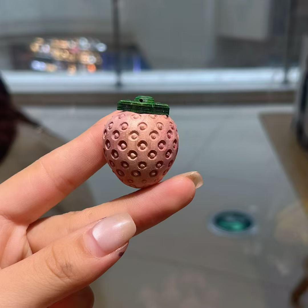 血柏木大草莓diy手工配件编手绳手链串珠挂件手串文玩饰品