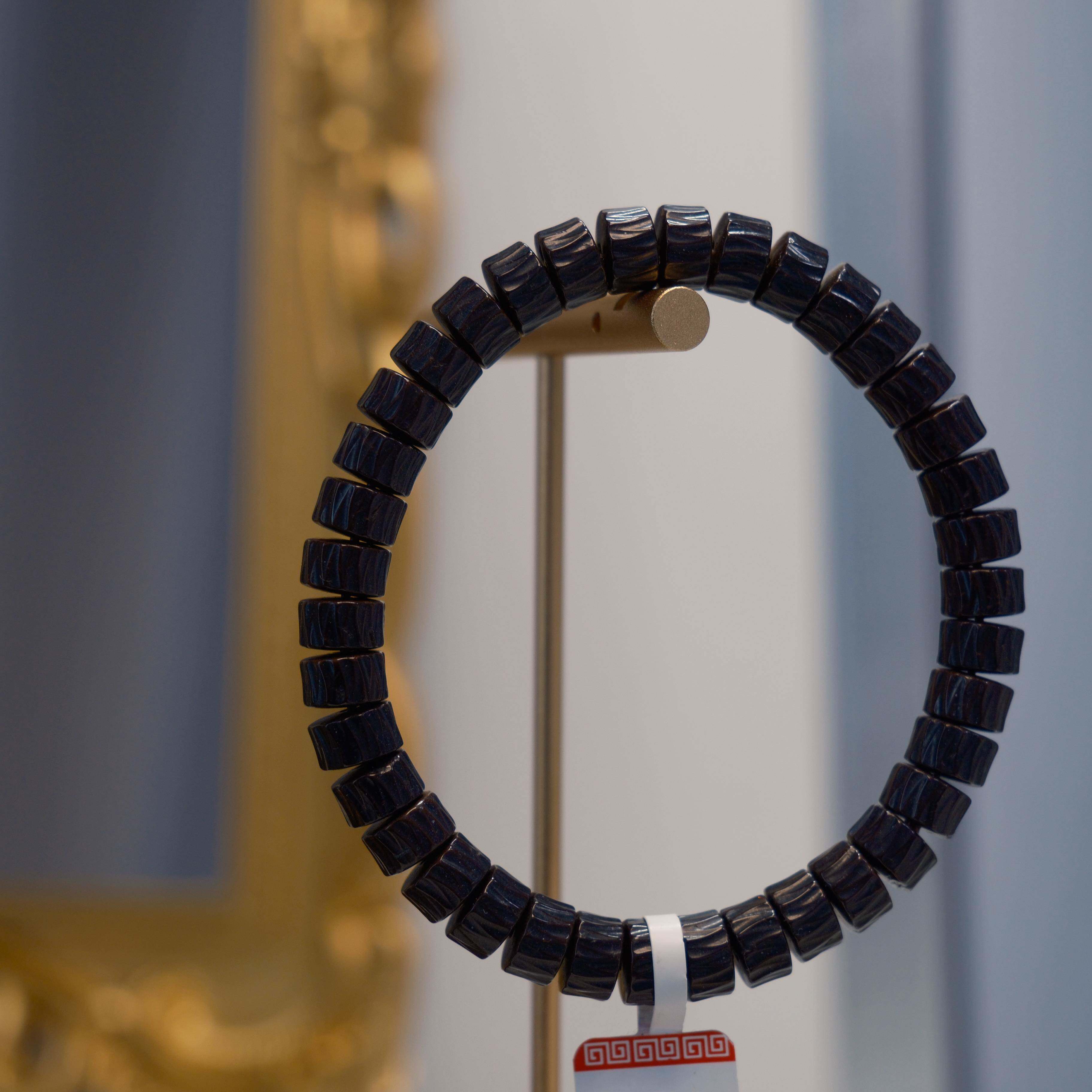 原创设计椰蒂竖纹直切药片单圈手链文玩饰品佛珠盘玩手串T3123