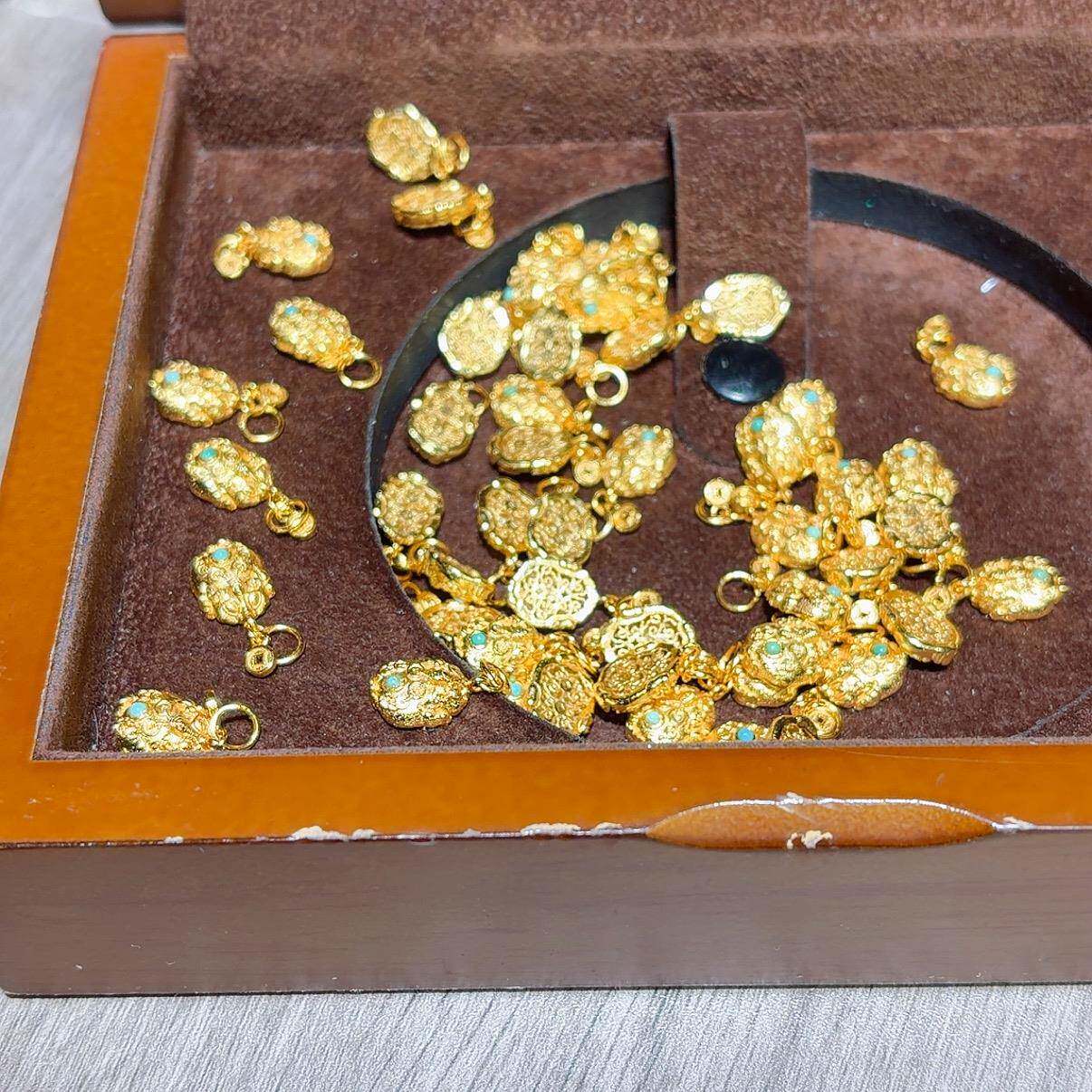 铜镀金貔貅镶嵌绿松吊坠手工diy配件手链项链挂件配饰时尚百搭C