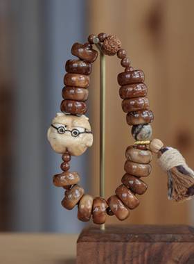 库克甜甜圈搭配鹿角根付搞钱小怪兽手炼文玩佛珠挂饰品时尚百搭