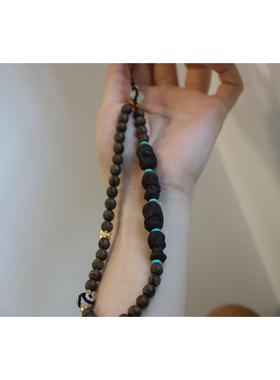 沉香四不佛手机挂搭配越南蚂蚁沉菱镁矿松石等文玩时尚配饰佛珠