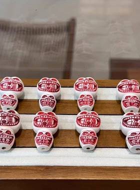 鹿角根付阿呆三通配件手工DIY串珠编绳文玩佛珠念珠手串随机发一