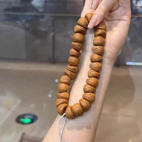 脑纹核桃蒜瓣大肠手持手串文玩光珠绕指柔解压手捻盘玩佛珠男女