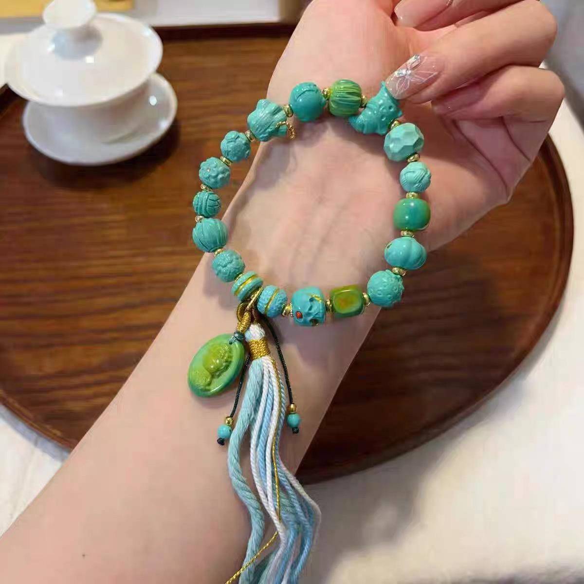 原创菱镁矿多宝系列diy配件手工编织手绳项链文玩佛珠手串配饰品