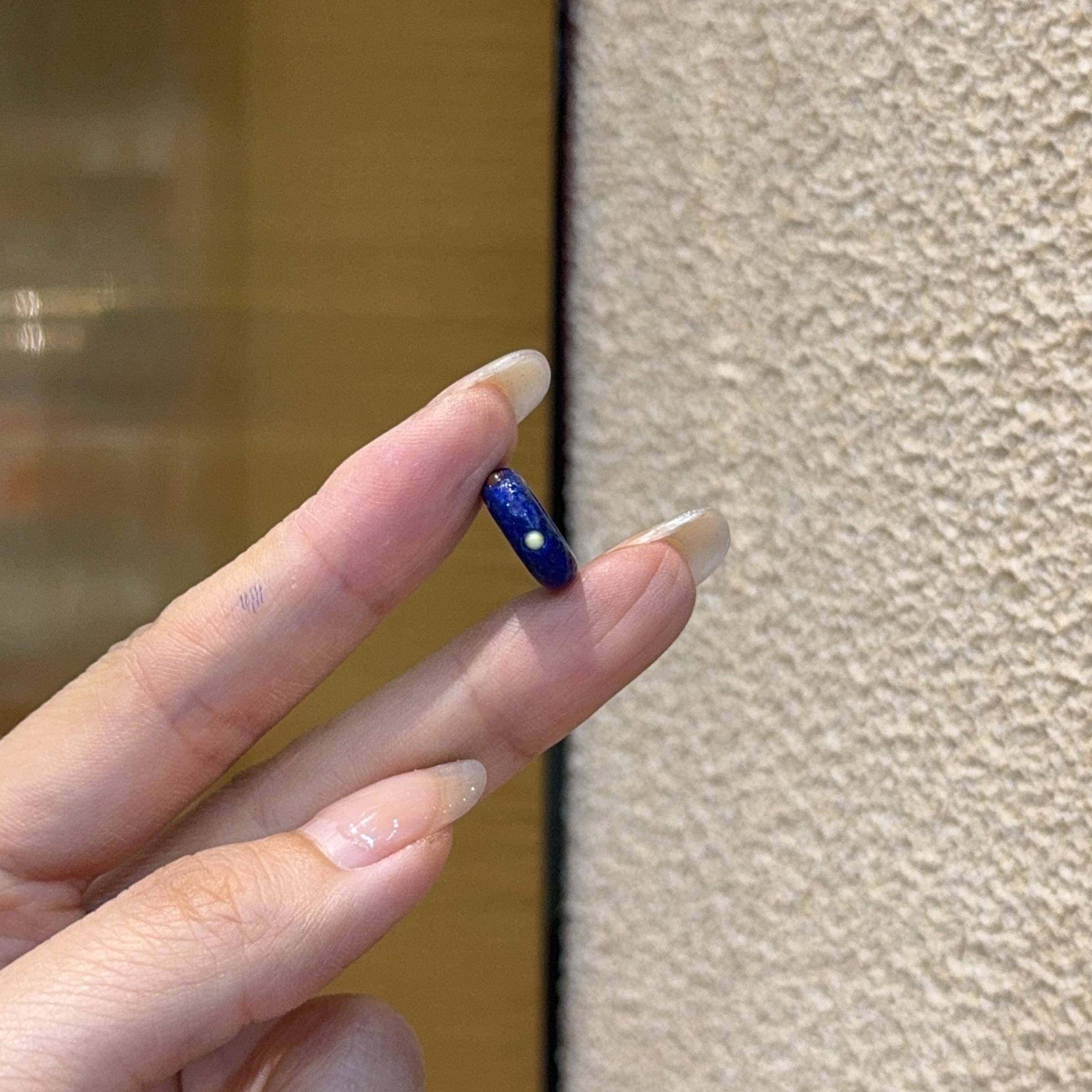 天然青金石镶嵌跑环diy配件手工手绳项链文玩佛珠手串隔珠配饰