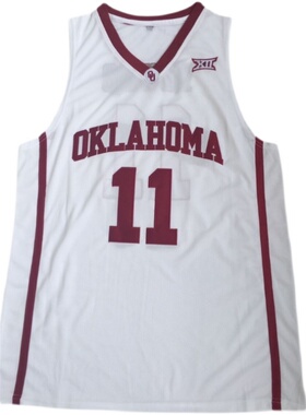 俄克拉荷马大学11号特雷·杨（Trae Young）白色枣红色刺绣球衣