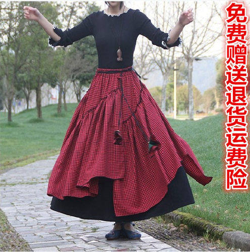 春夏秋冬新款舞蹈裙民族风a型