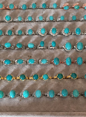 清货戒指天然老矿s925镶嵌