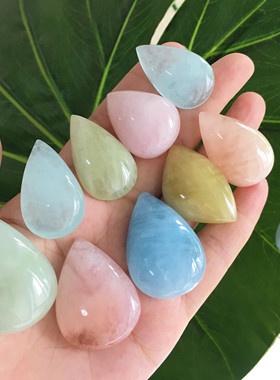 天然摩根石水滴吊坠镶嵌绕线编绳