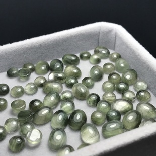 量款！天然绿发晶椭圆形裸石戒面顺发镶嵌绕线戒指吊坠手链