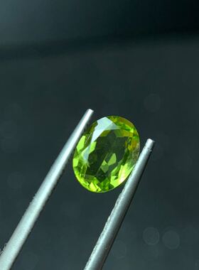 天然橄榄石戒面裸石翠绿色刻面宝石非全净体戒指吊坠耳钉手链