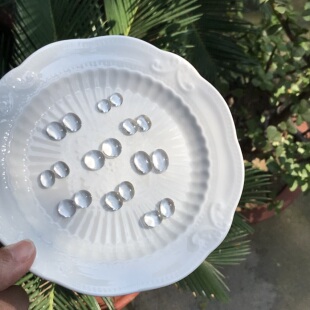 耳钉料！天然白水晶椭圆形蛋面裸石戒面镶嵌耳钉耳饰水晶棉裂体