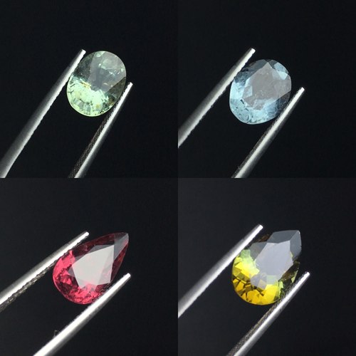 大颗粒！天然巴西红绿碧玺刻面