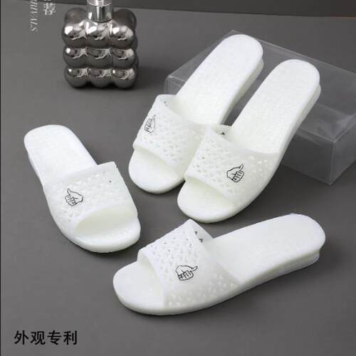 中年妈妈女士夏外穿白色一字拖