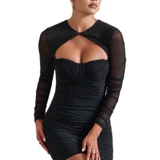 Сексуальный лонгслив, топ без лямок, нагрудная сумка, брендовое платье, юбка, в американском стиле, круглый воротник, с акцентом на бедрах, облегающий крой