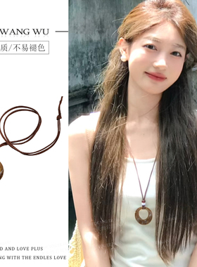 长款美拉德圆环时尚项链吊坠