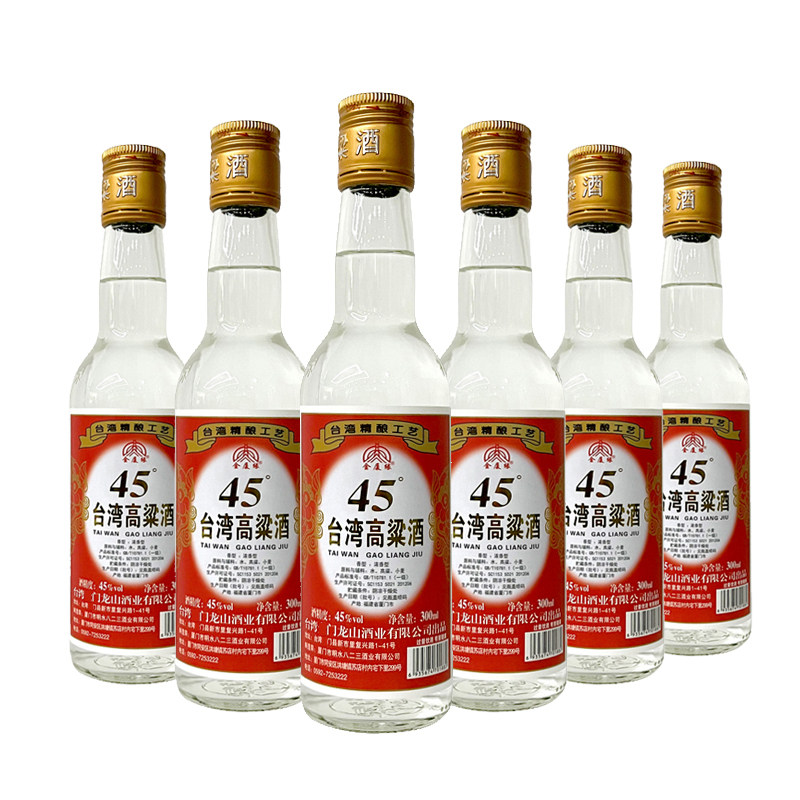金厦缘 台湾高粱酒45度300ml*6瓶福建厦门浓香型粮食酒 白酒整箱