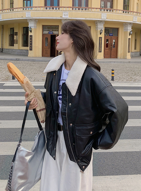 已现货 黑色加厚皮衣棉服2B110-3522-P195-K298