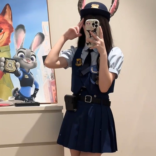 朱迪兔子警官cos套装裙女