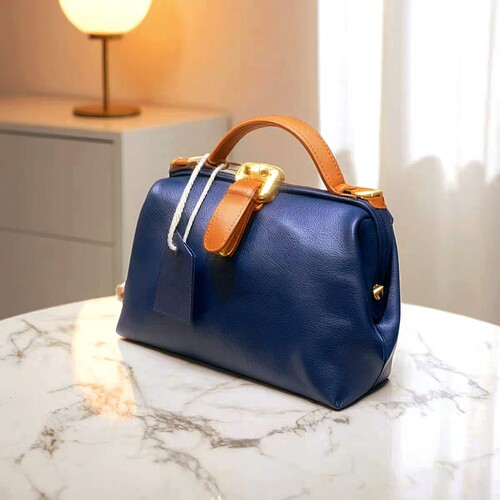 牛家植鞣头层牛皮口金包医生包复古文艺真皮斜挎包黄铜五金手提包