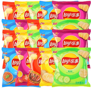 乐事薯片12g原味黄瓜番茄青柠烧烤红绘味膨化食品休息零食