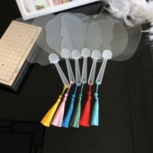 pvc透明扇子空白塑料儿童创意涂鸦彩绘圆扇绘画团扇幼儿园手工diy