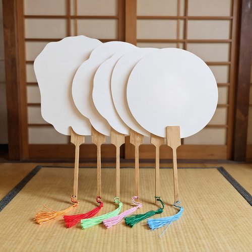 非遗漆扇漂漆空白宣纸团扇