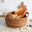 藤编家用水果盘面包点心收纳盒日式 客厅餐具刀叉收纳筐零食糖果篮