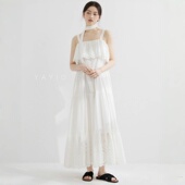 白色花边吊带连衣裙女 YAYIO 2025春夏新款 优雅气质度假风裙子