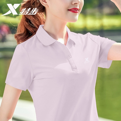 特步polo衫短袖女速干T恤