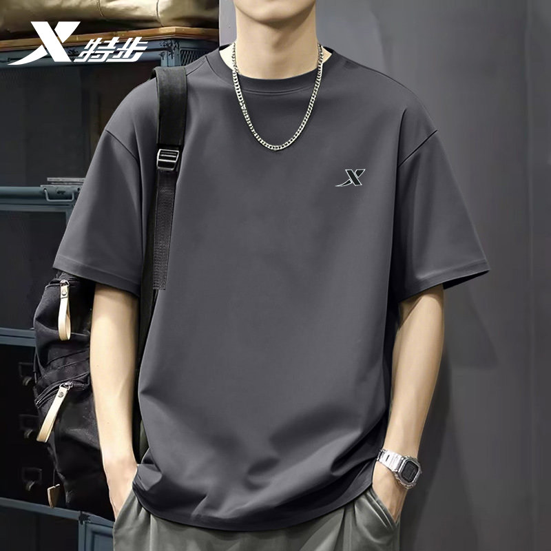 特步短袖t恤男2026春季新款纯棉刺绣半袖运动上衣T恤打底衫运动服,运动服/休闲服装,运动T恤,淘宝优惠券,粉丝福利购,淘宝优惠卷