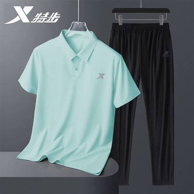 XTEP/特步男短袖长裤运动套装