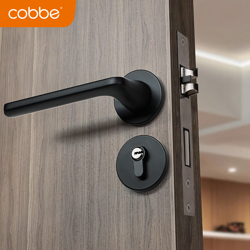 卡贝304不锈钢门锁室内卧室静音锁具磁吸房门锁简约实木门把手