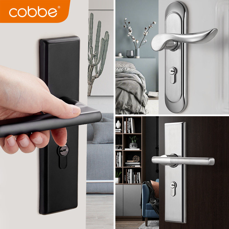 卡贝不锈钢单舌门锁室内卧室通用型房门锁厕所卫生间家用木门锁具