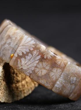 化石玛瑙珊瑚玉吊坠平安扣毛衣链