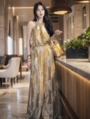 挂脖吊带裤 MOSS 听风水榭 人丝新中式 子套装