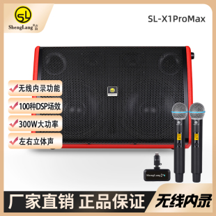 声浪X1ProMax无线内录户外弹唱音箱双8寸钕磁喇叭300W大功率锂电