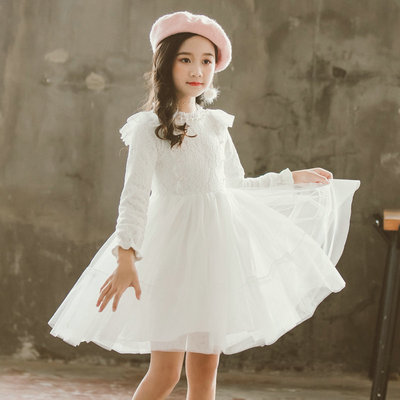 女童加绒加厚演出服婚纱连衣裙