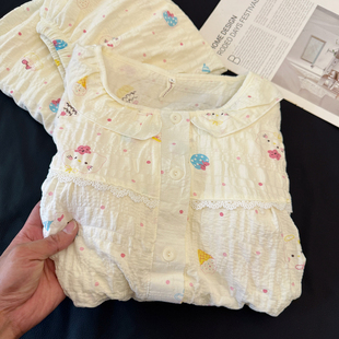 奶呼呼可爱HelloKitty睡衣女春秋季薄款长袖云朵棉带胸垫家居服女