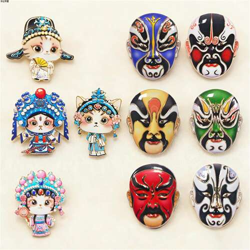 国粹京剧脸谱胸针中国风文创