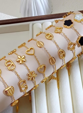 不掉色日韩风钛钢女手链百搭