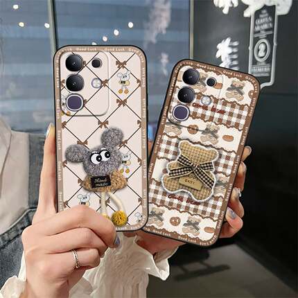 适用VIVO Y29 4G/T4X 5G/Y300T/Y300+手机壳布贴刺绣防尘纯色3D