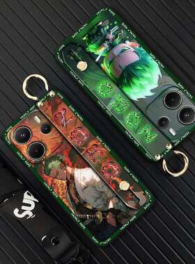 适用红米Note14 4G欧版手机壳腕带全包潮流创意个性支架软壳卡通挂绳散热液态奢华指环青春防尘新款情侣动漫